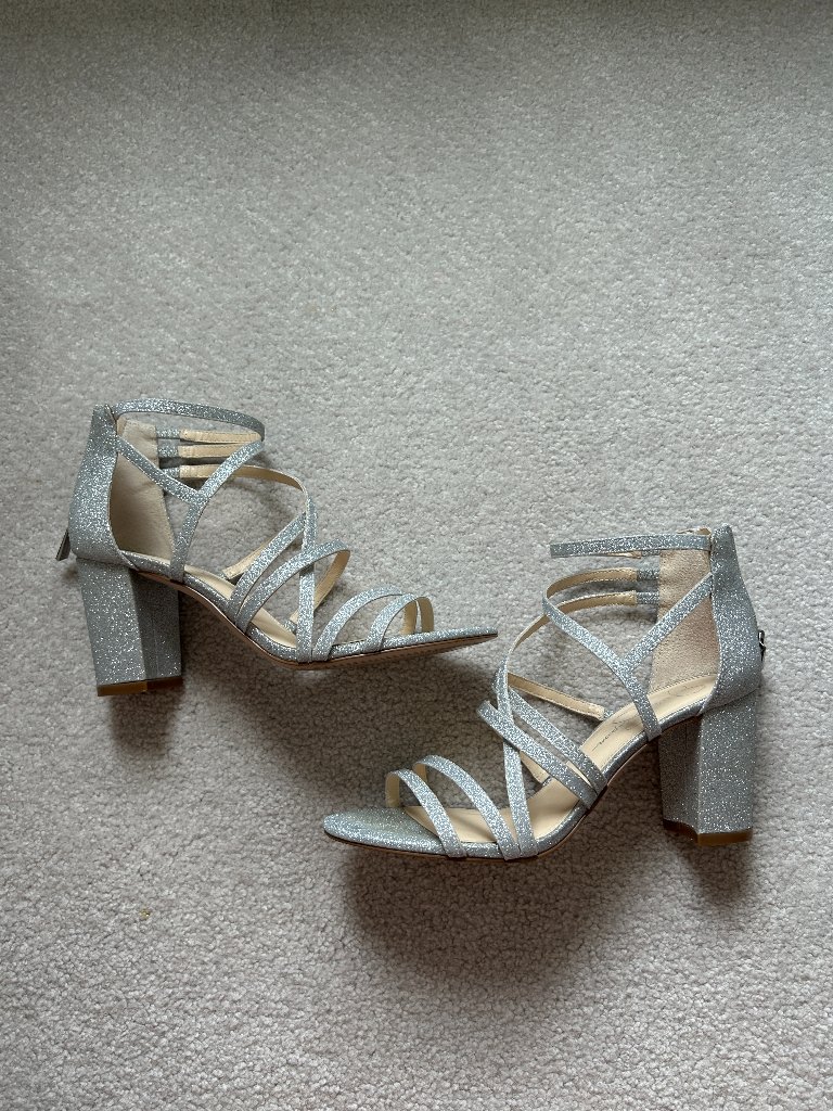 Jessica Simpson Silver Sparkle Block Heel